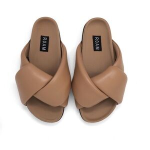 ROAM Foldy puffy sandals nude tonal vegan leather